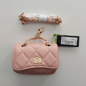 NWT Badgley Mischka Blush Mini Purse with Gold Chain